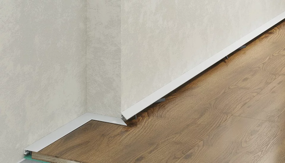 Микроплинтус из алюминия Laconistiq Белый матовый  19х5,5х2450мм